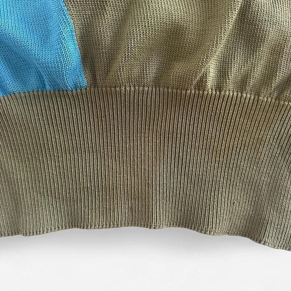 Escada Margaretha Ley Vintage Colorblock Car Applique Sweater W-Germany 80s